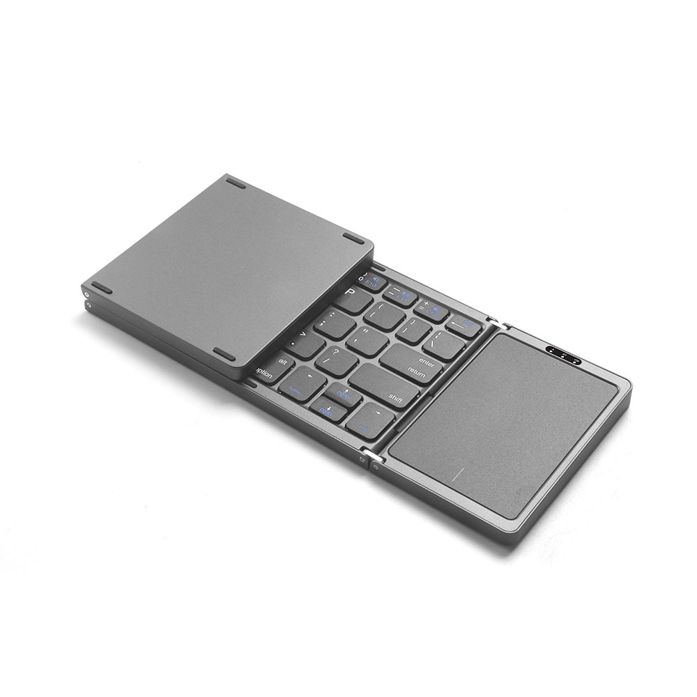 Wireless Black Layout Portable Promotion Folding Mouse And Combo Pocket Foldable Keyboard For Laptop Mobile Phone Pad 3 Device