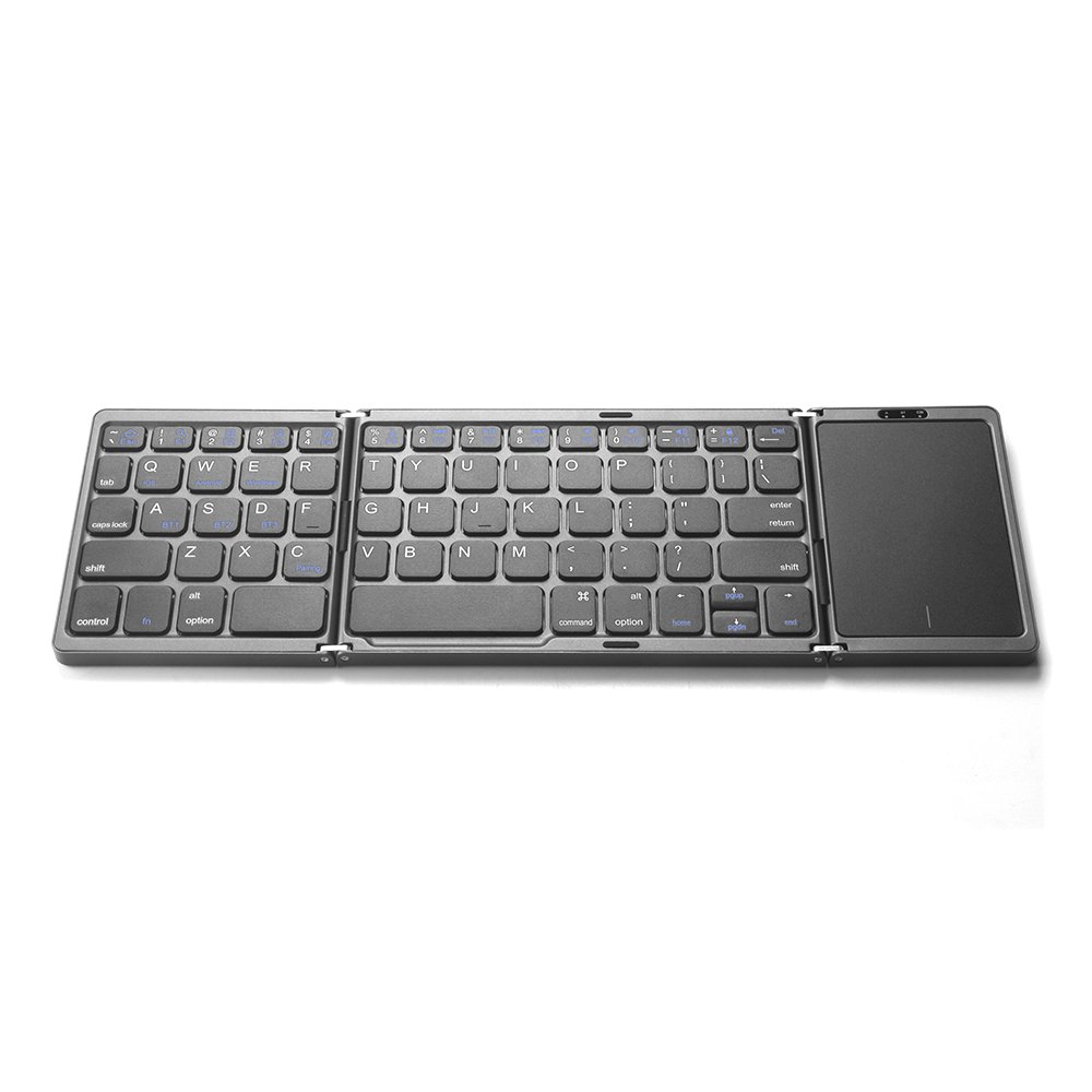 Wireless Black Layout Portable Promotion Folding Mouse And Combo Pocket Foldable Keyboard For Laptop Mobile Phone Pad 3 Device
