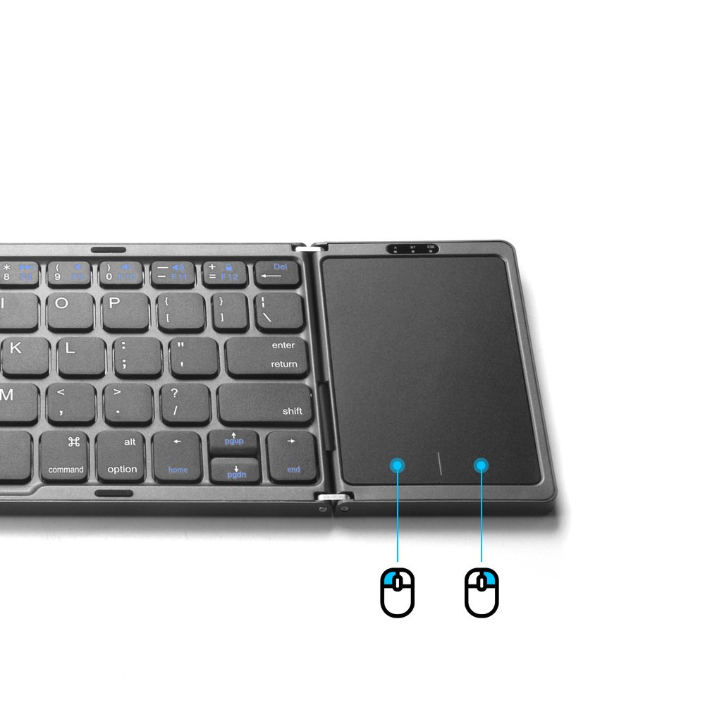 Wireless Black Layout Portable Promotion Folding Mouse And Combo Pocket Foldable Keyboard For Laptop Mobile Phone Pad 3 Device