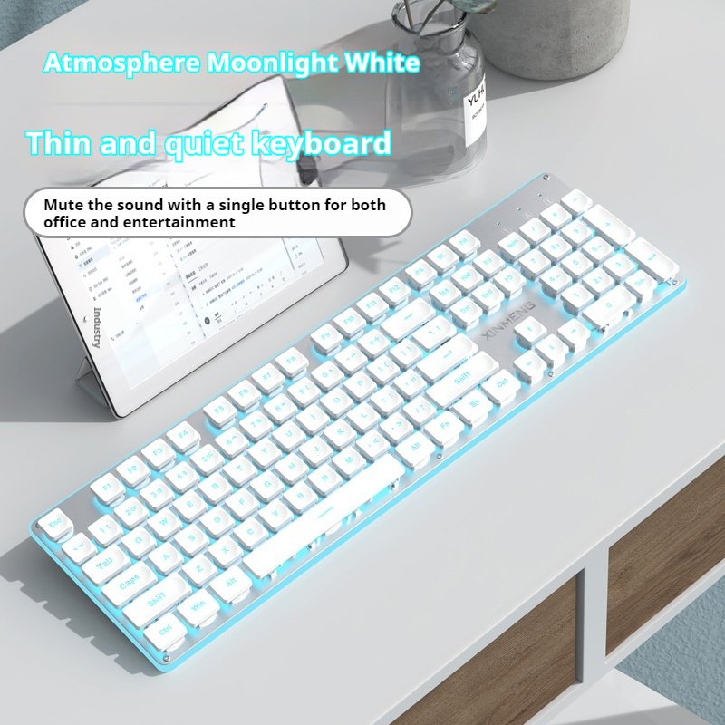 Xinmeng K806 wireless silent keyboard and mouse set brown axis mechanical feel bluetooth game office for girls