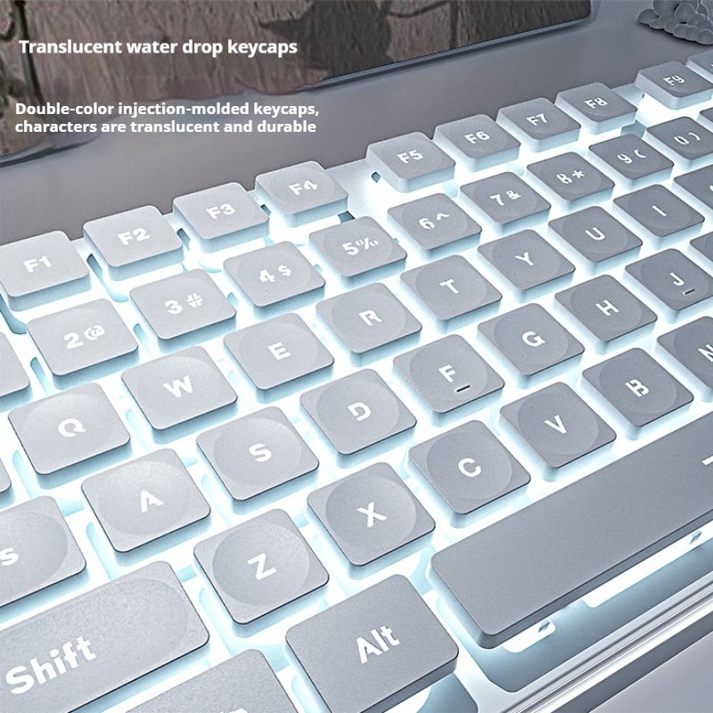 Xinmeng K806 wireless silent keyboard and mouse set brown axis mechanical feel bluetooth game office for girls