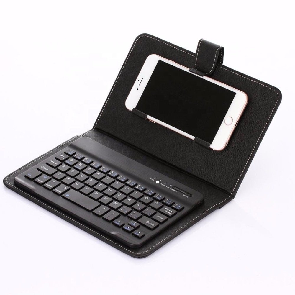 universal phone Blue tooth wireless keyboard and case for mobile cell phone smart phones with holder