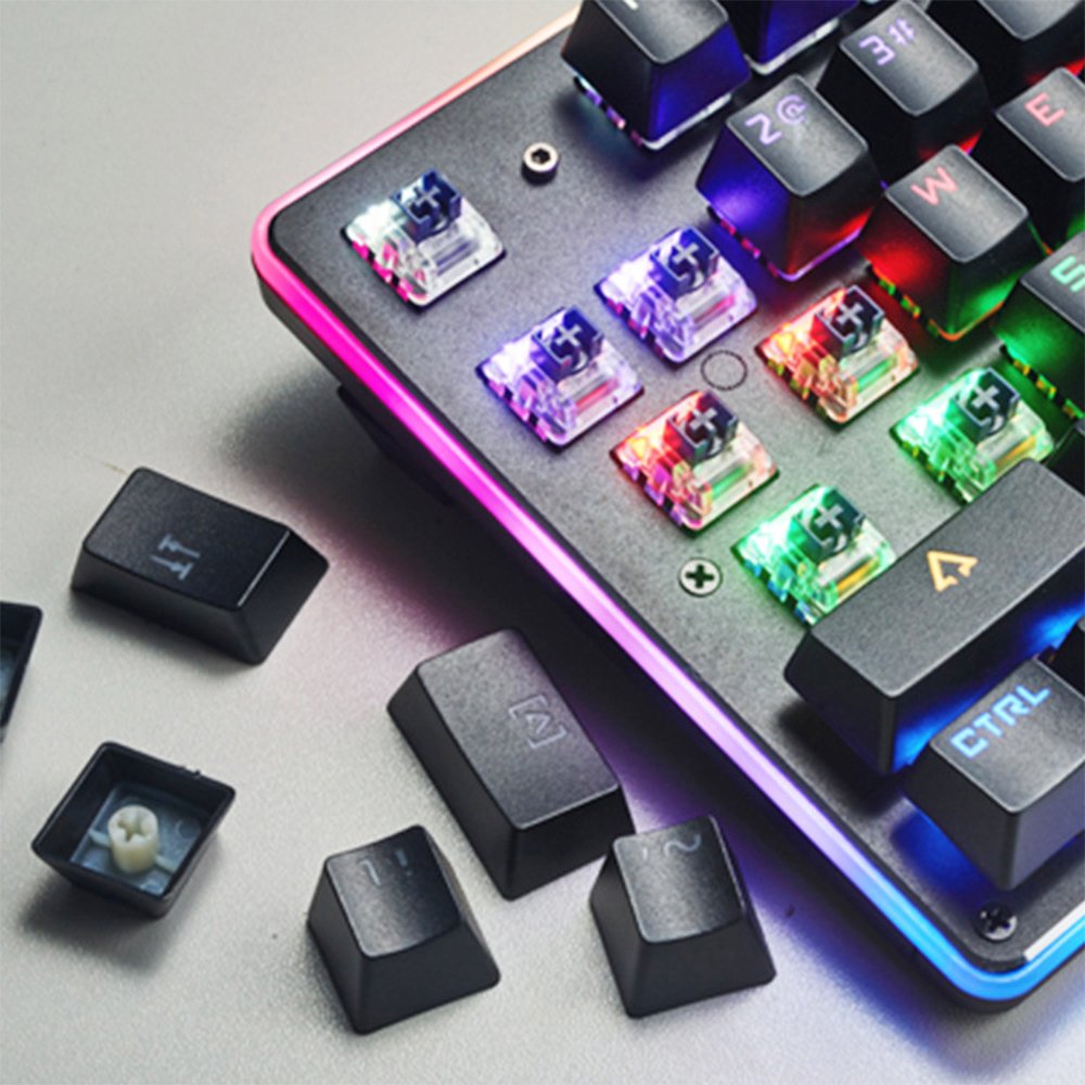 with Optical switch 104 key waterproof dustproof RGB aluminum board gaming keyboard ultra -thin shaft mechanical keyboard