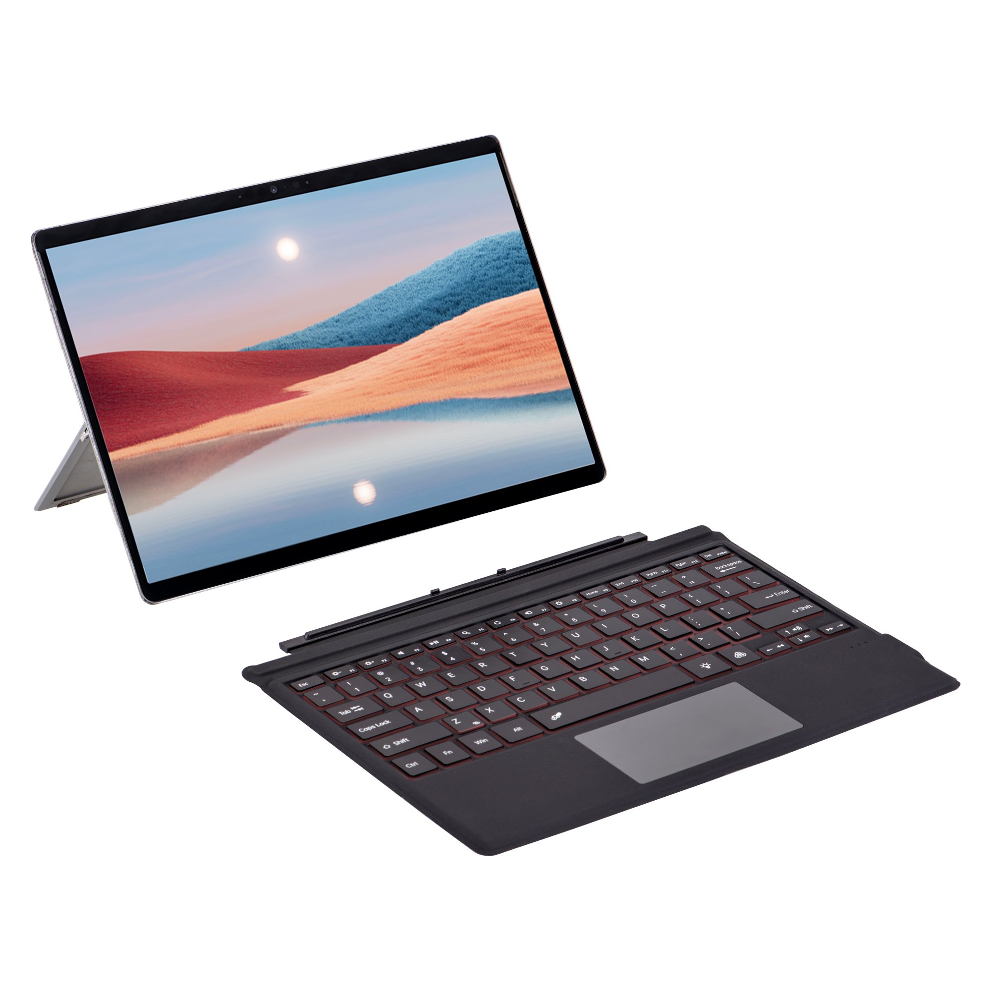Ultra-Thin Multifunctional Keyboard Cover for Microsoft Surface Pro 3 4 5 6 7 Split Style with 7 Color Backlight