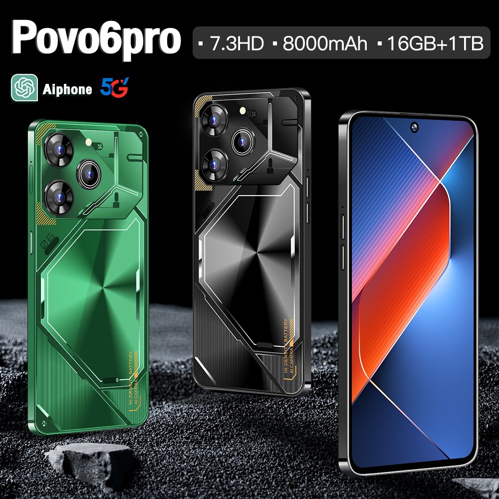 Original Pova6 Android Smartphone 7.3 Inch Touch Screen Dual SIM 3G/4G/5G Mobile Phone with Global Version