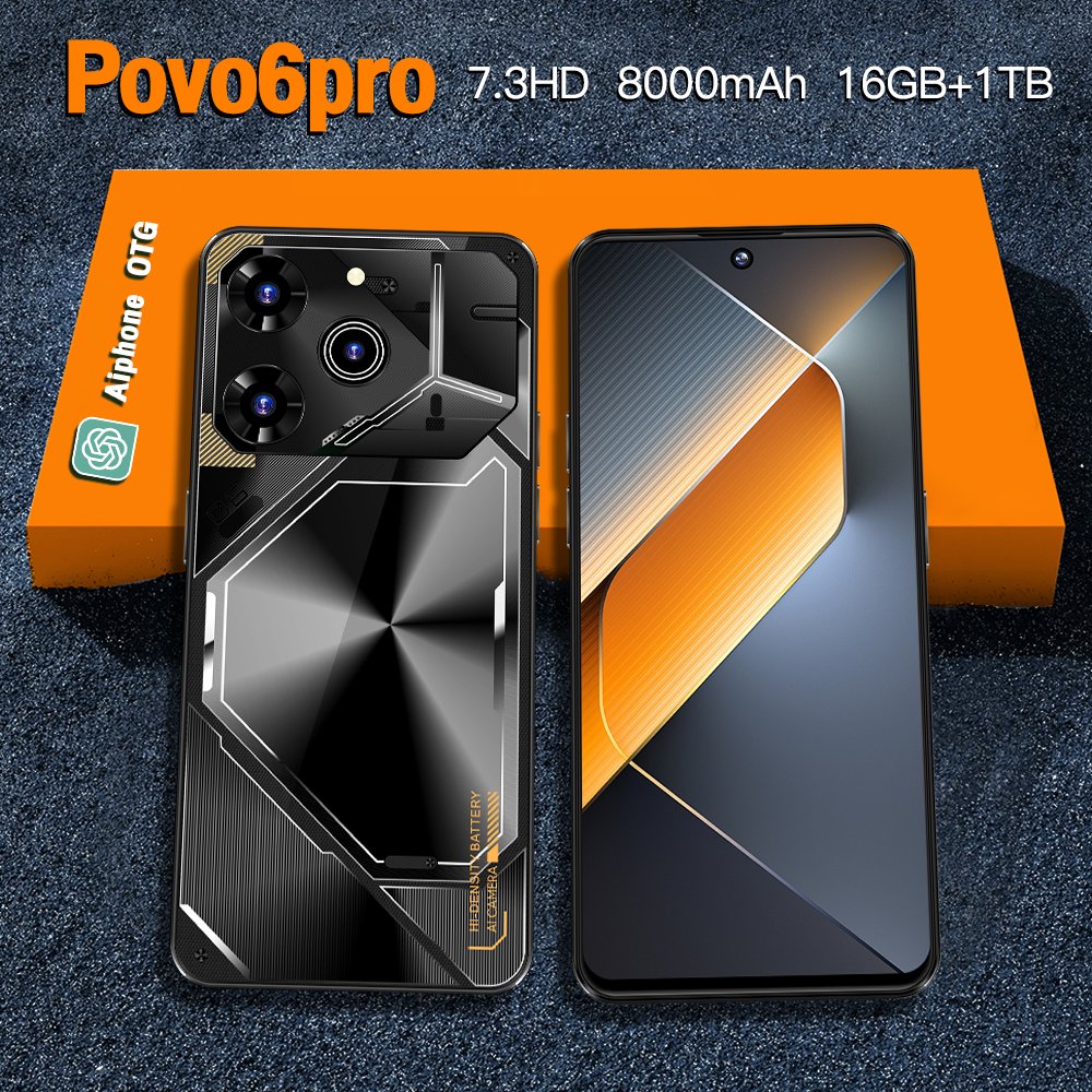 Original Pova6 Android Smartphone 7.3 Inch Touch Screen Dual SIM 3G/4G/5G Mobile Phone with Global Version