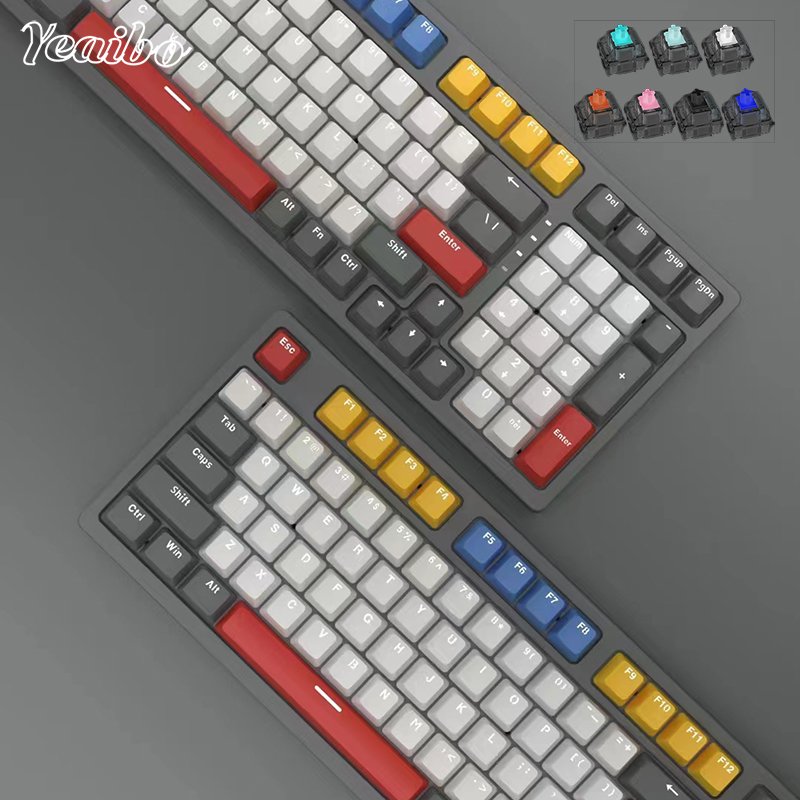 switches switch backlit for win ios gaming switches pc gamers transparent tablet rainbow rgb retro macro mechanical keyboard