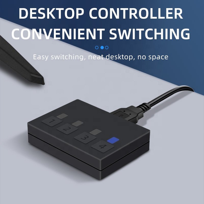 4K HDMI KVM Switch 4 in 1 out 4K 60Hz HDMI USB KVM Switcher 4x1 for 4 PC Share Monitor Mouse Keyboard with Desktop Controller