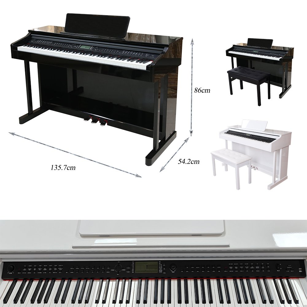 China Digital Piano Baked Paint 88 Weighted Keys Keyboard Piano Electronic Keyboard YM-A60 Instruments Multi functional MIDI