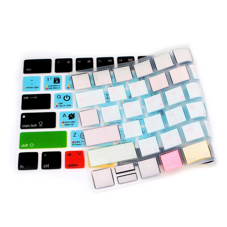 Colorful Silicone Magic Laptop DaVinci Resolve Studio Shortcuts Keyboard Cover for MacBook