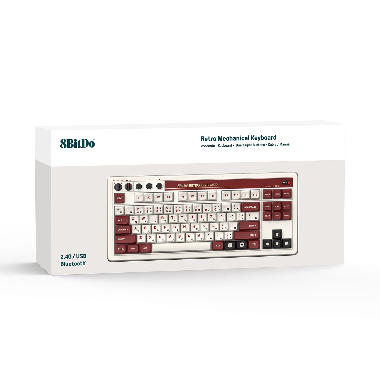 Super Beautiful 8BitDo Retro Wireless Mechanical Keyboard 3-Models 87 keys White axis Gaming Keyboard for BT/2.4G/Wired
