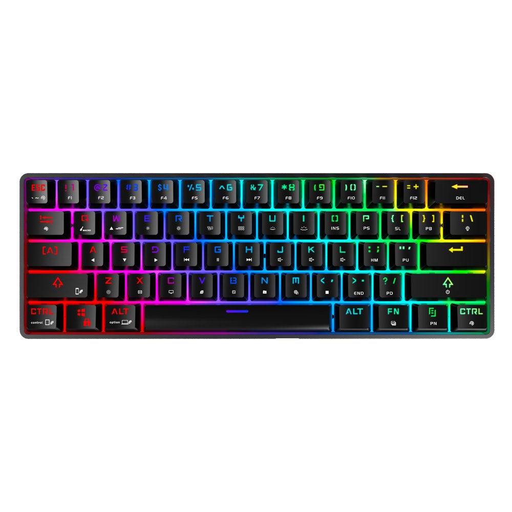 High Quality USB 61Keys Red Blue Switch PBT Keycaps Computer Mechanical Gaming Keyboard Gamer In China