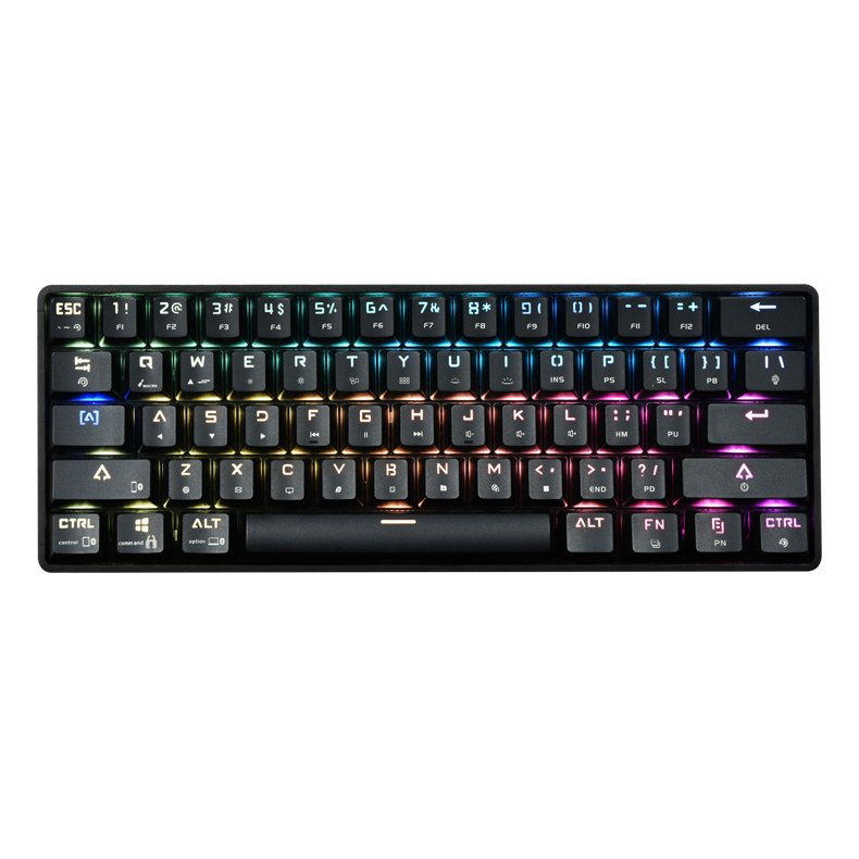 High Quality USB 61Keys Red Blue Switch PBT Keycaps Computer Mechanical Gaming Keyboard Gamer In China