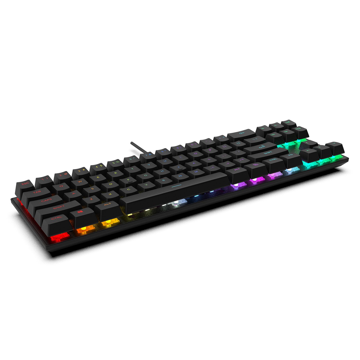 AIKUN GX9710 Wired 7 Color RGB Backlight Gaming Keyboard Mechanical Switches Multimedia 71 keys Mini Portable Keyboards
