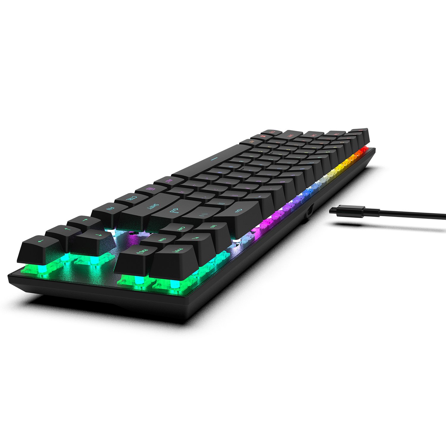 AIKUN GX9710 Wired 7 Color RGB Backlight Gaming Keyboard Mechanical Switches Multimedia 71 keys Mini Portable Keyboards