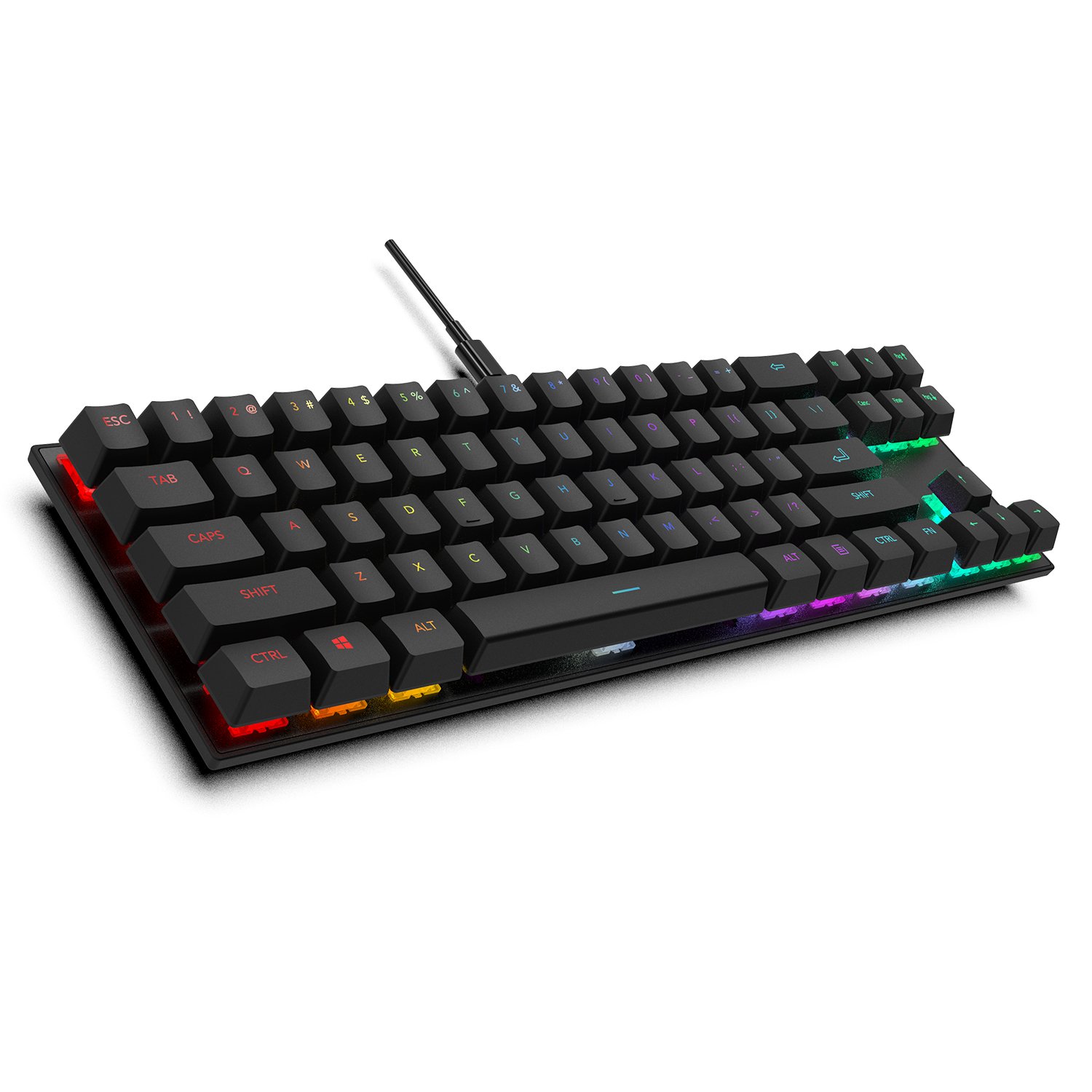 AIKUN GX9710 Wired 7 Color RGB Backlight Gaming Keyboard Mechanical Switches Multimedia 71 keys Mini Portable Keyboards