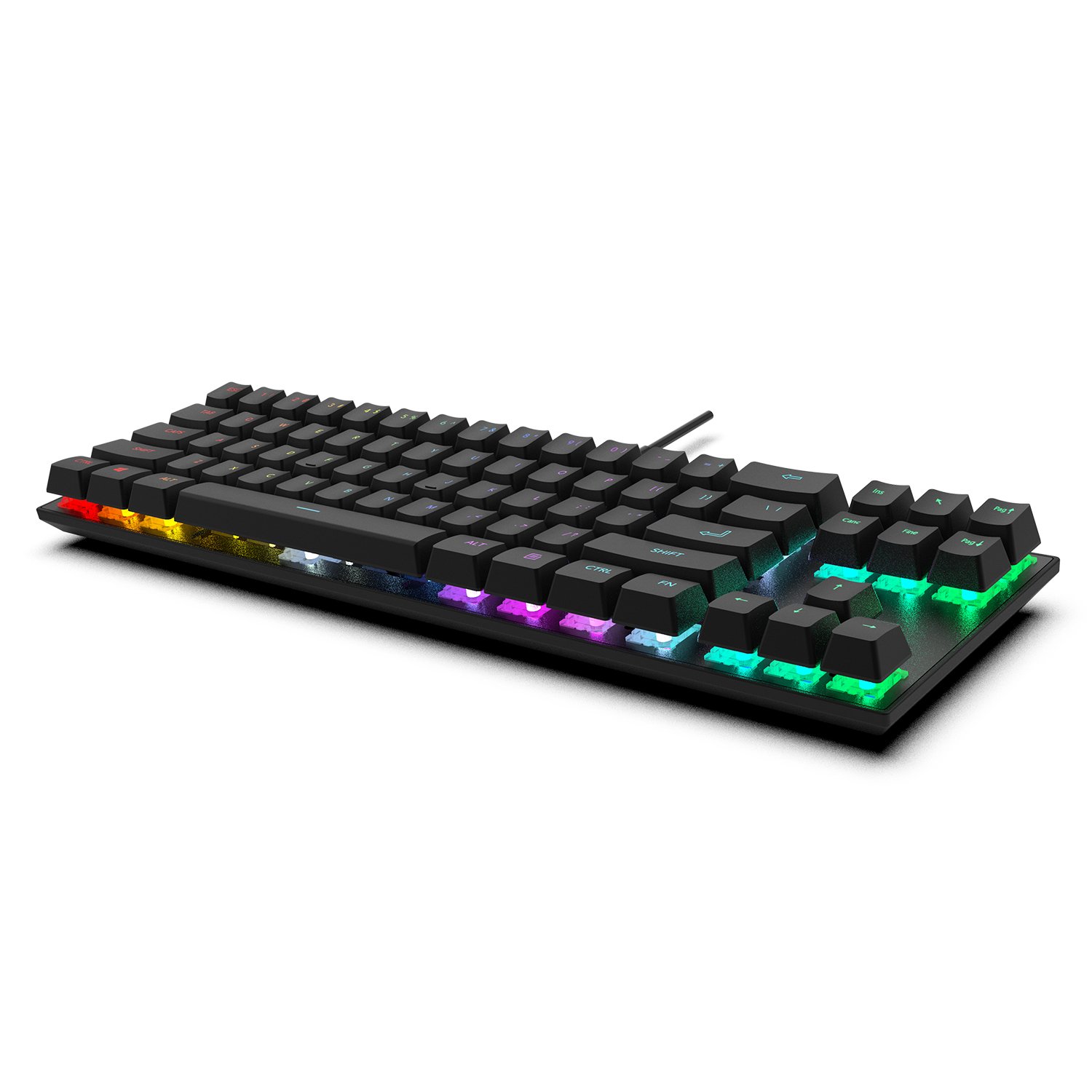 AIKUN GX9710 Wired 7 Color RGB Backlight Gaming Keyboard Mechanical Switches Multimedia 71 keys Mini Portable Keyboards