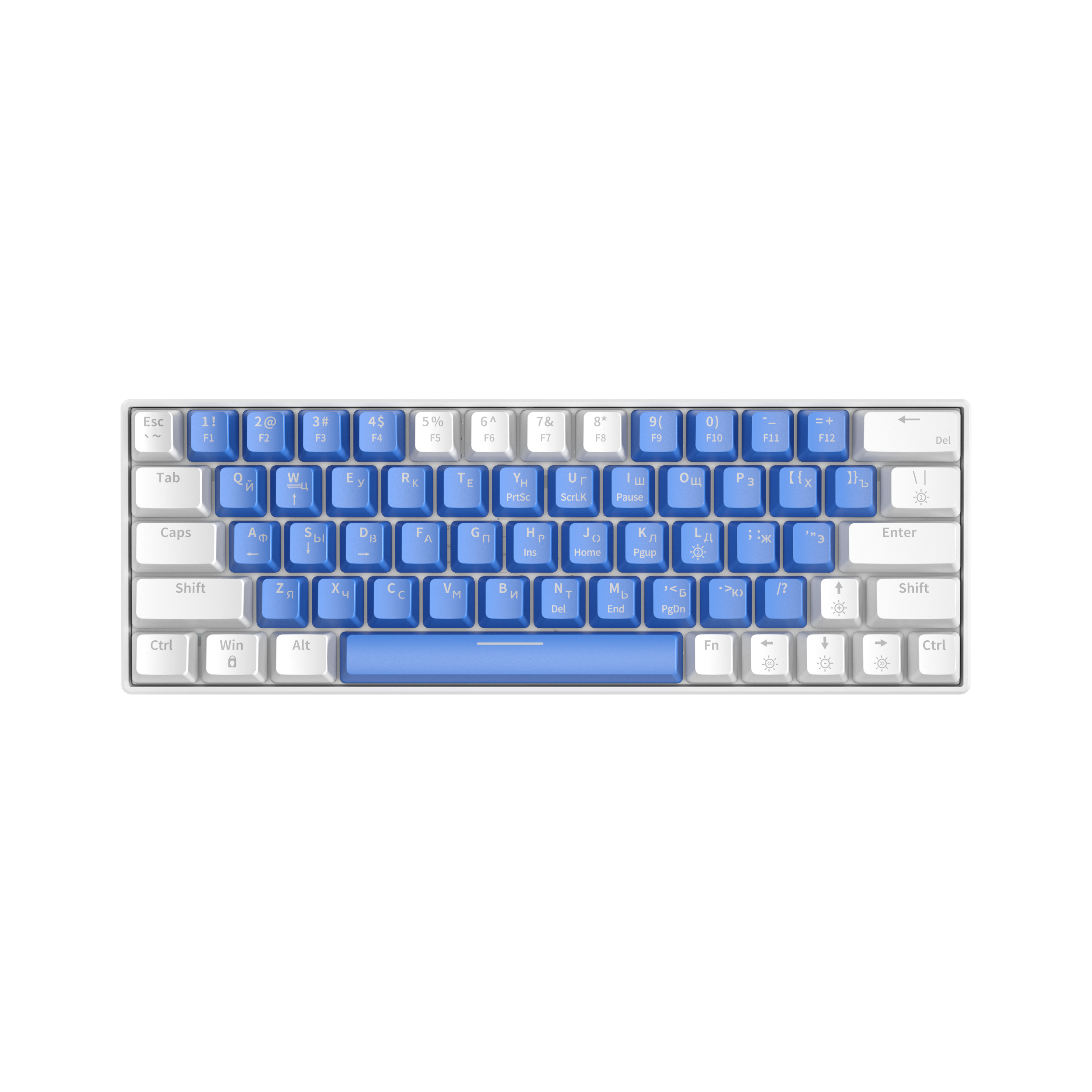 Mechanical Wired mechanical hotswappable 60% keyboard blue switch 63 keys customized russian keyboard LED light for laptop