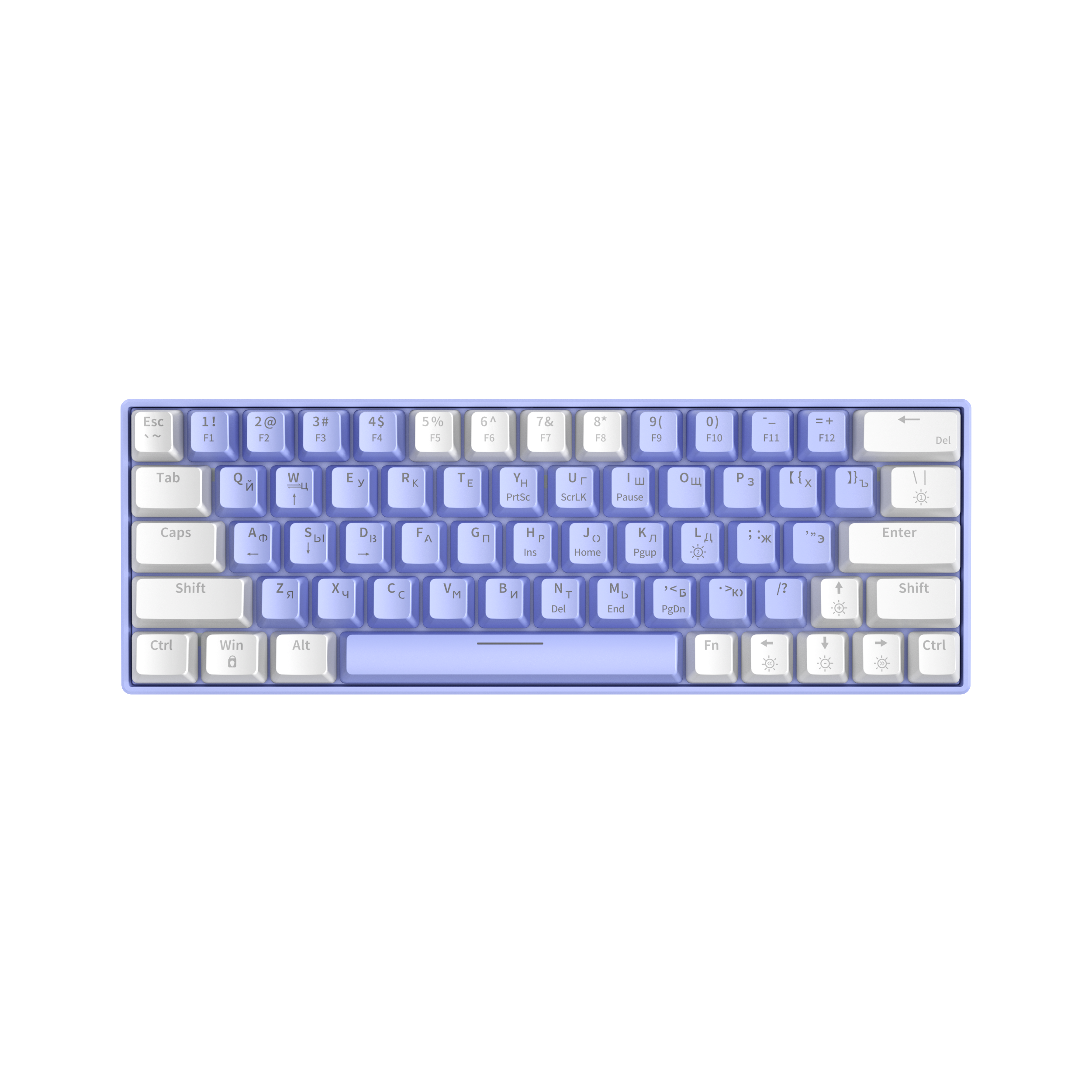 Mechanical Wired mechanical hotswappable 60% keyboard blue switch 63 keys customized russian keyboard LED light for laptop