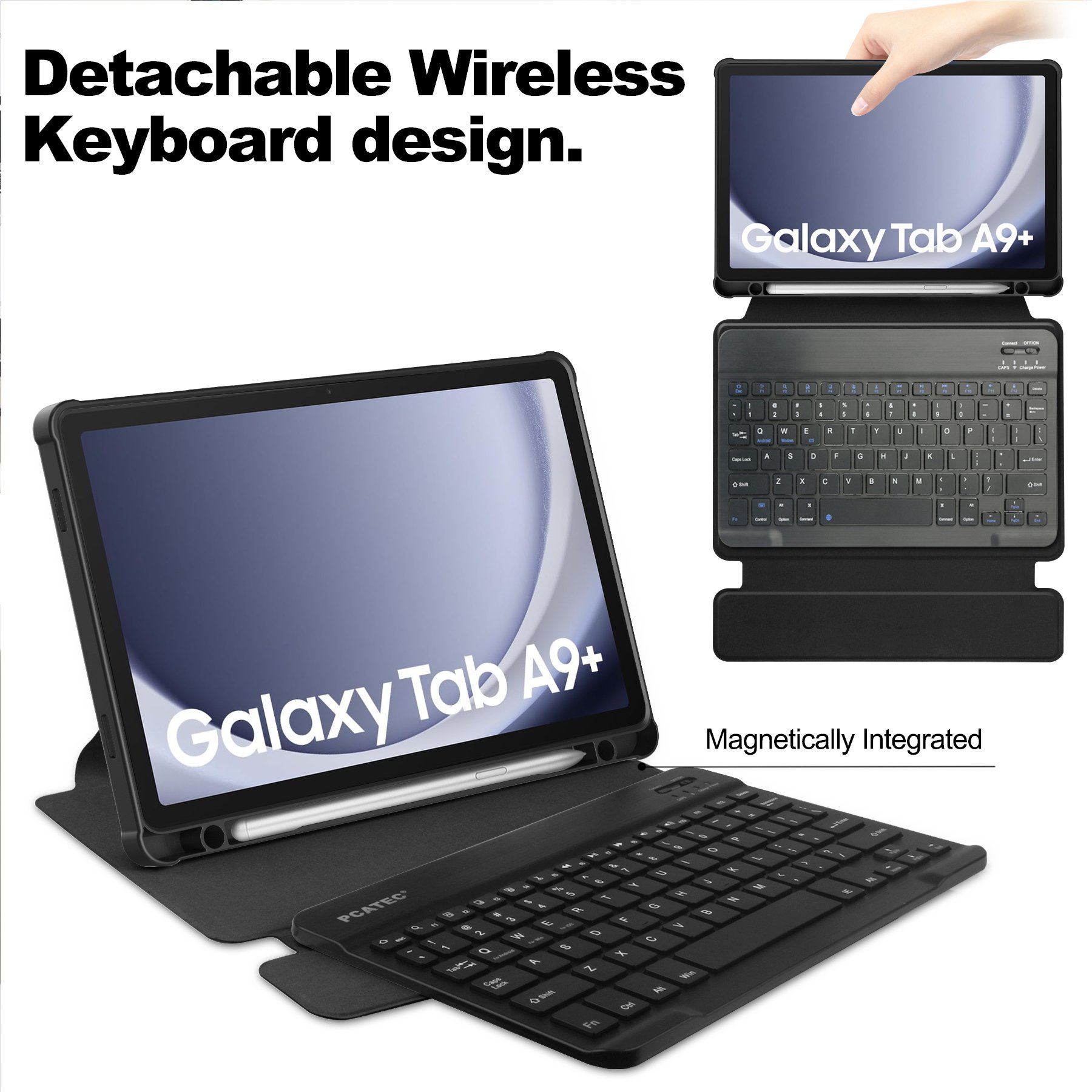 Magnetic Tablet Cover With Pen Slot Wireless Keyboard Case For Samsung Tab A9 Plus SM-X216 X210 X218 11 inch 2023