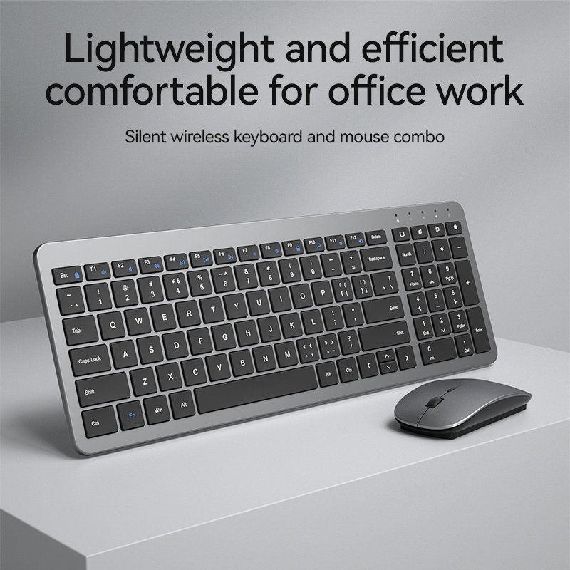 B.O.W HW198D-2 Office 2.4hz Wireless Lightweight Keyboard and Mouse Set Wholesale Price Scissor Switch Keyboards
