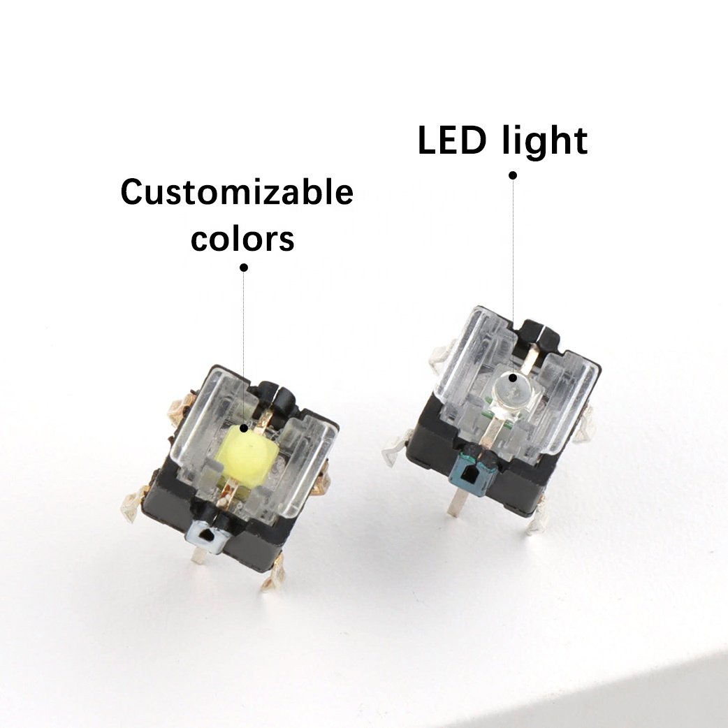 Illuminated Tact Switch 6*7.2/6*9/7*7/8*8 Mm Green Red Yellow Blue White Reset Button Vertical Through Hole PCB Led Tact switch