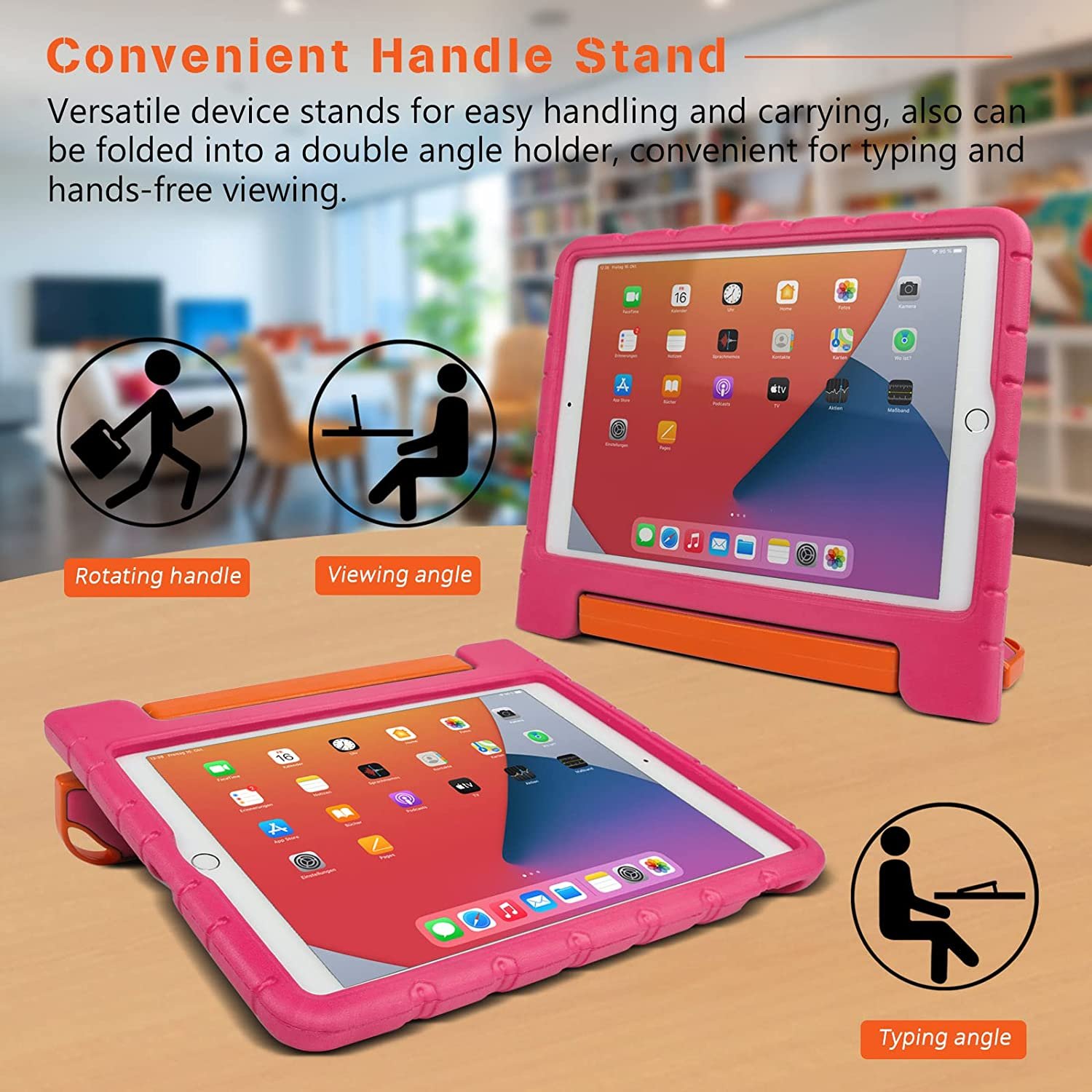 HGD manufacturer EVA foam protective cover for iPad 10.9" 10 gen 2022 with handle and folding kickstand kids case