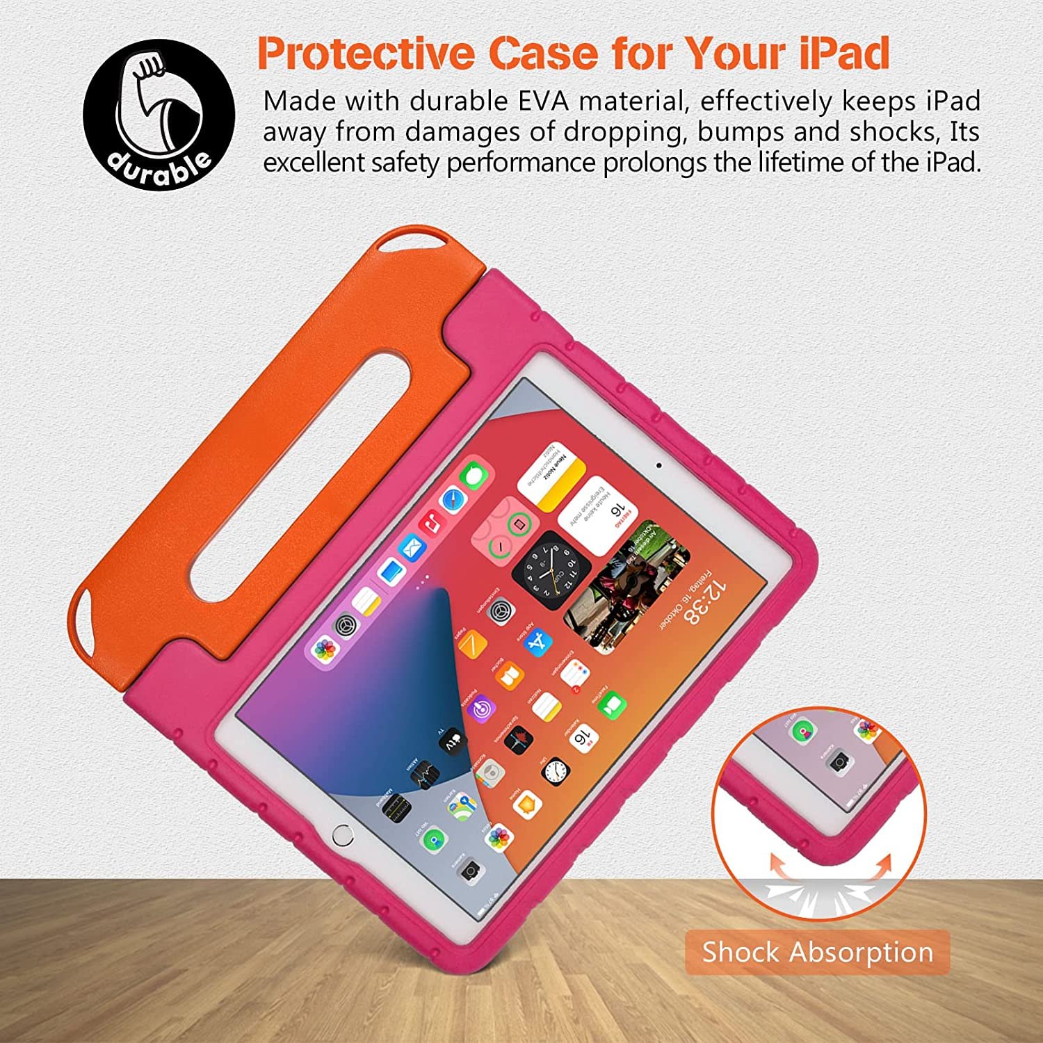 HGD manufacturer EVA foam protective cover for iPad 10.9" 10 gen 2022 with handle and folding kickstand kids case