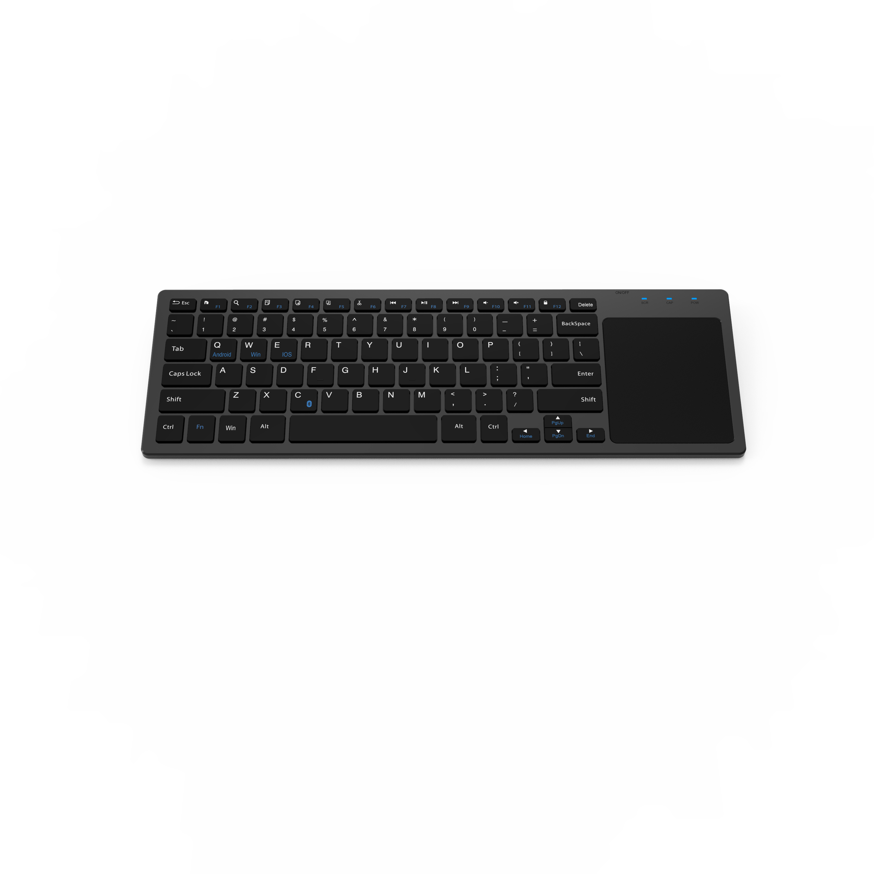 BT8005XR Rechargeable Bluetooth5.0,3.0 and 2.4G Ultra Thin Wireless Keyboard With Touch Pad for Android ios Windows Devices