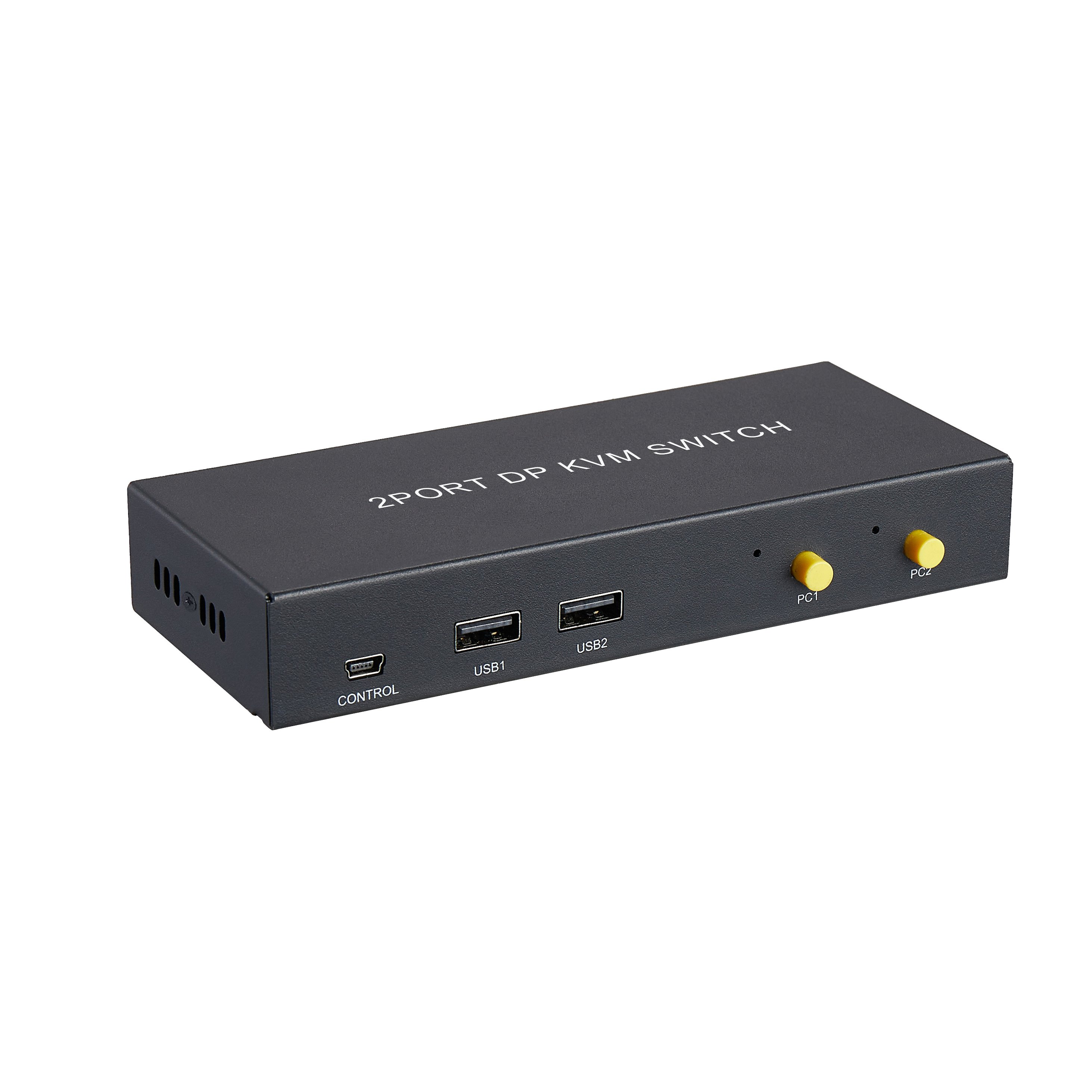2 Port KVM Switch, 2 Port DP KVM Switch Support 4K@60Hz Mouse Gesture IR Remote Keyboard Hot Keys 2 In 1 Out KVM Switch