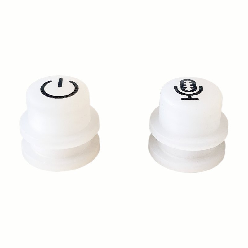 Bright transparent silicone button cap digital conductive silicone button round radium carving luminous power switch button