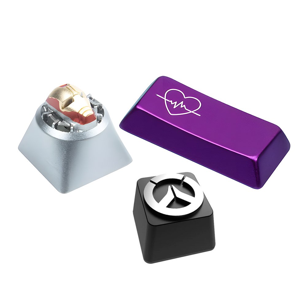 Custom Fashion Cute Aluminum Modified Metal Keycap OEM CNC Machining Laser Carving Mechanical Keyboard Keycaps