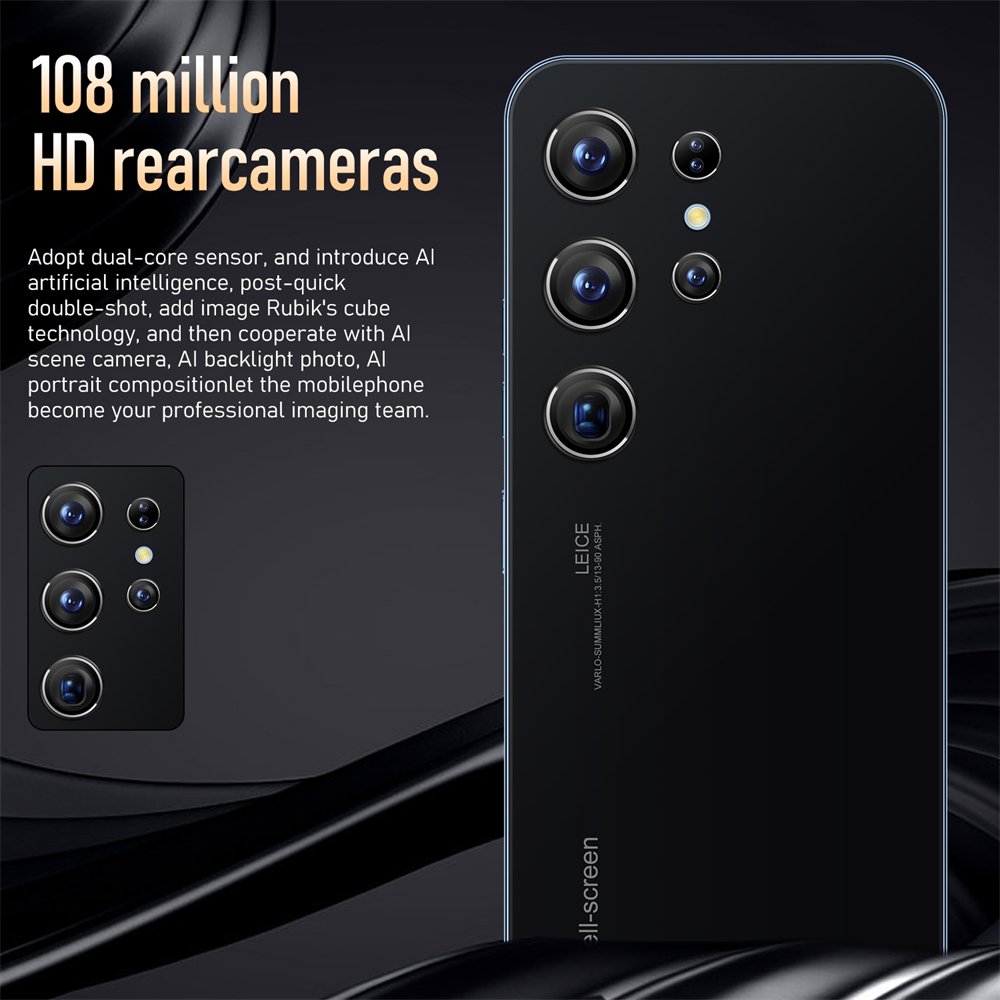 Hot Selling 5g Smarephone S23 Ultra Original 7.2 Inch 16gb+1tb 48+108mp Face Recognition Smartphone Cell Mobile Phone