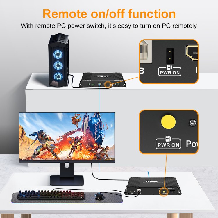TESmart 1080p 2k KVM HDMI Extender 100 meters hdmi extender Extensor over single CAT5E/6 3D 100M HDMI transmitter receiver