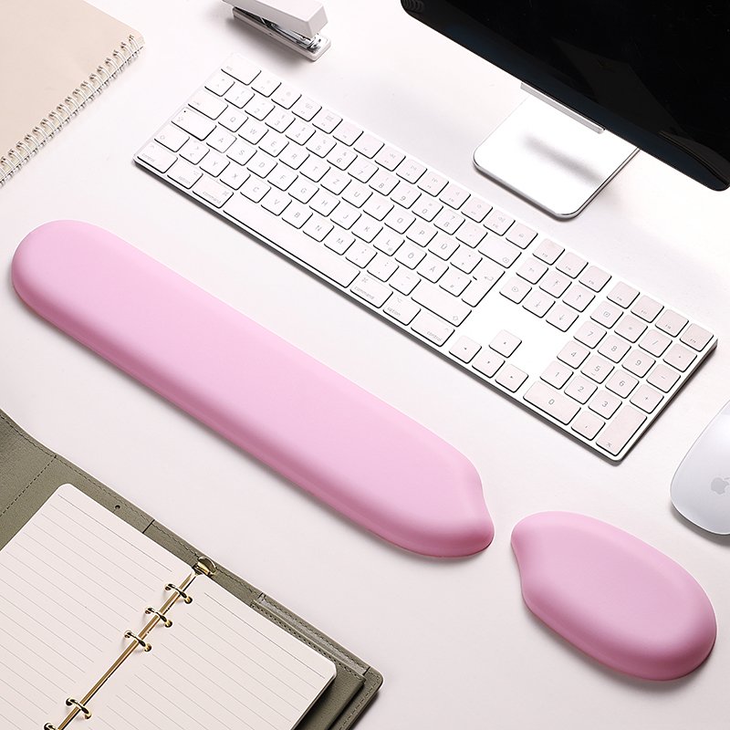 Water-proof Rice shape wrist rests keyboard pad in different color covered with PU leather