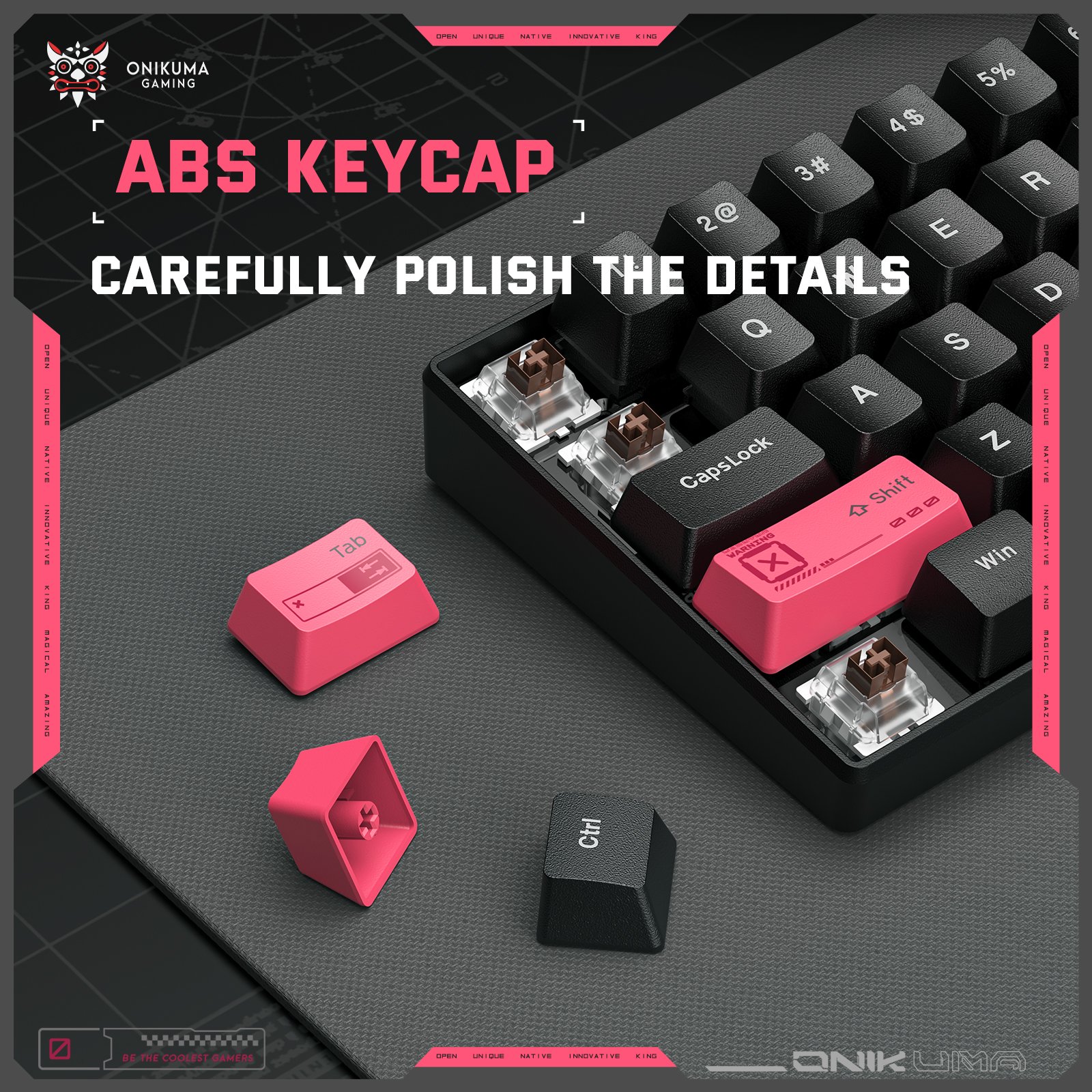 ONIKUMA G55 Wired 61 Keys RGB LED Lighting Gaming Mechanical Keyboard Fashion Custom Collocation Keyboards