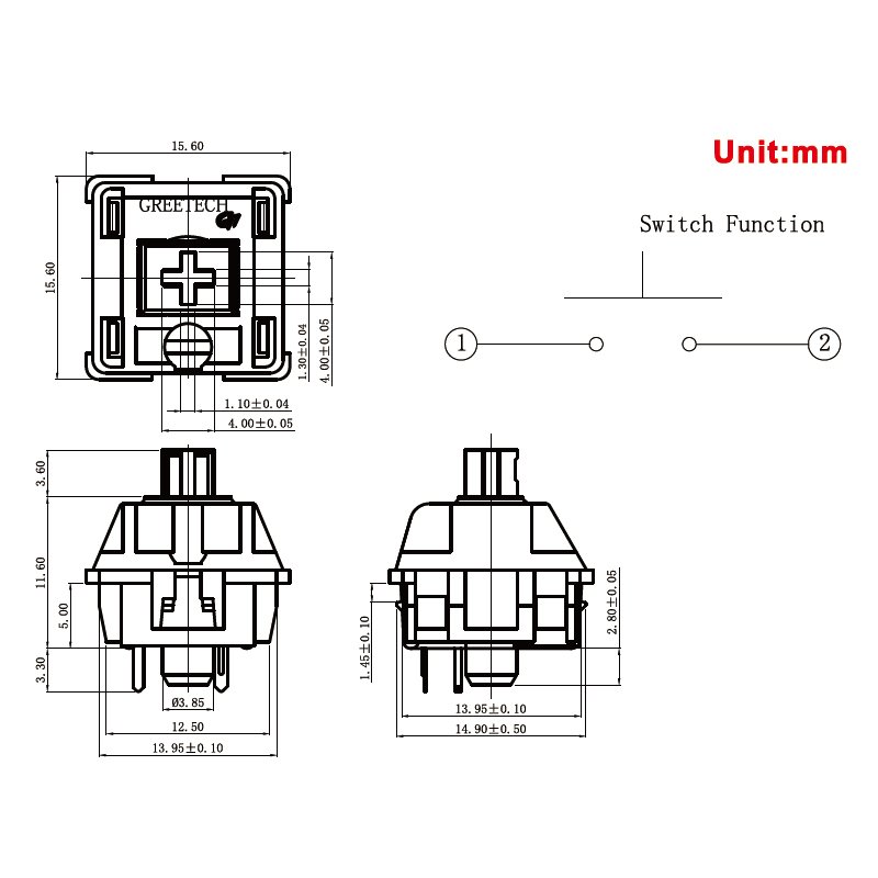 Kailh Key Low Profile Music Switch Keyboard Hall