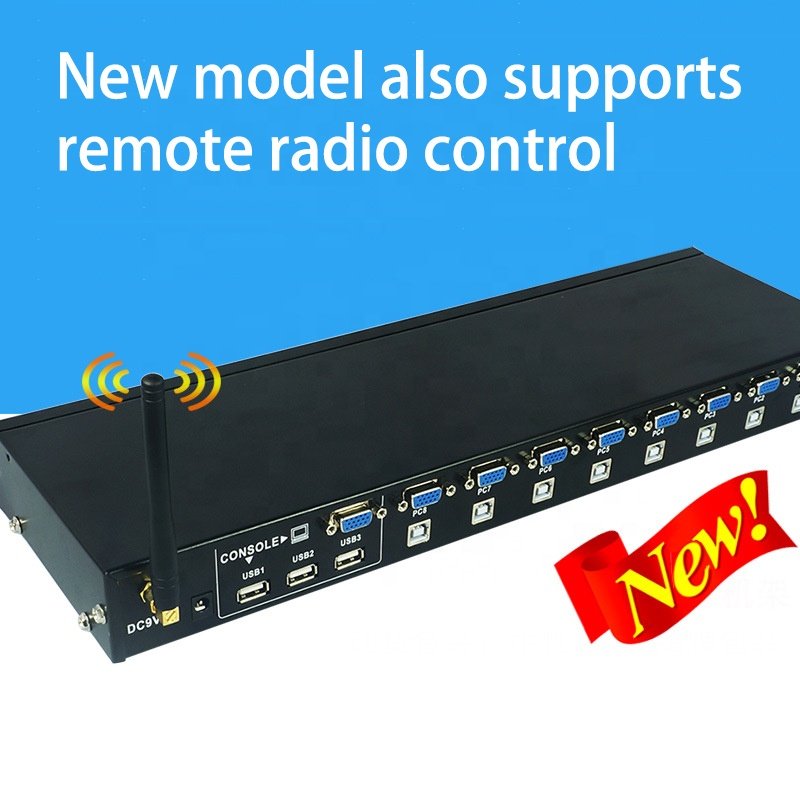 8 Port KVM Switch VGA PS2 Console 8 In 1 Out With Button Connects Printer Keyboard Mouse display device