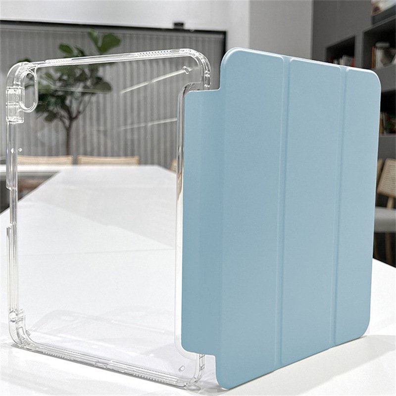 Shockproof Clear TPU Acrylic Bumper Tablet Case PU Leather With Soft Tpu Cover For iPad air 4 and air 5 10.6 inch