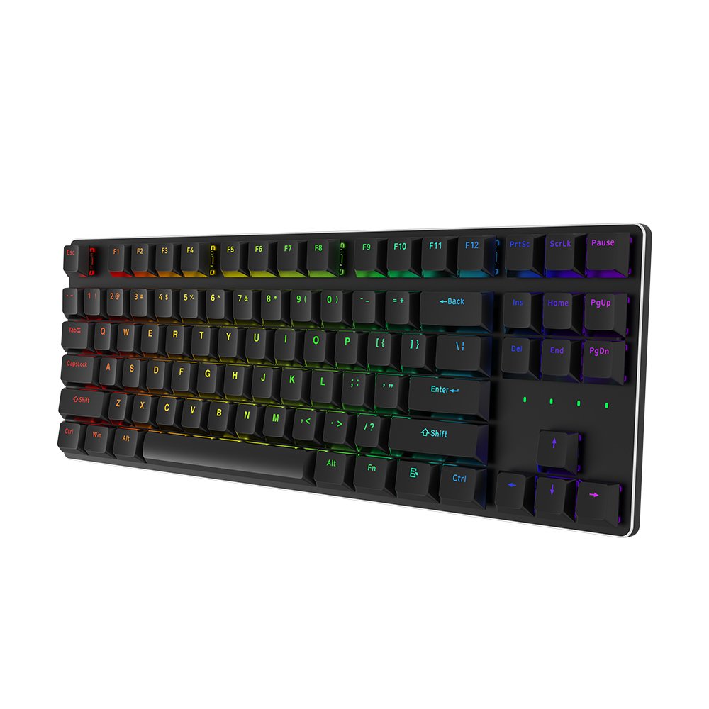 BT+2.4G+USB slim mechanical keyboard high Aluminum top cover half-height keycaps four color switches 7 silicon feet