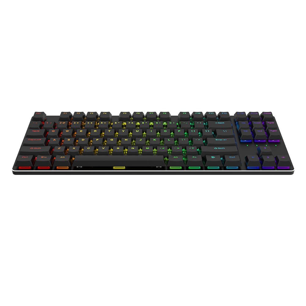 BT+2.4G+USB slim mechanical keyboard high Aluminum top cover half-height keycaps four color switches 7 silicon feet