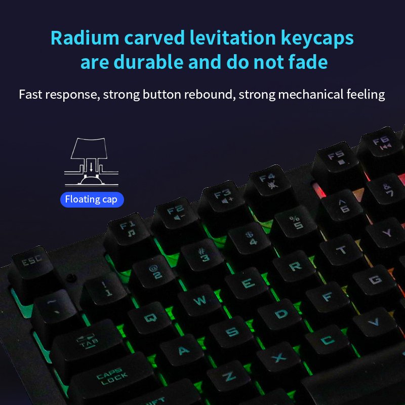 New model trend wired glow keyboard and mouse combo for game computer pc laptop Multimedia Keyboard For Professional Gamers