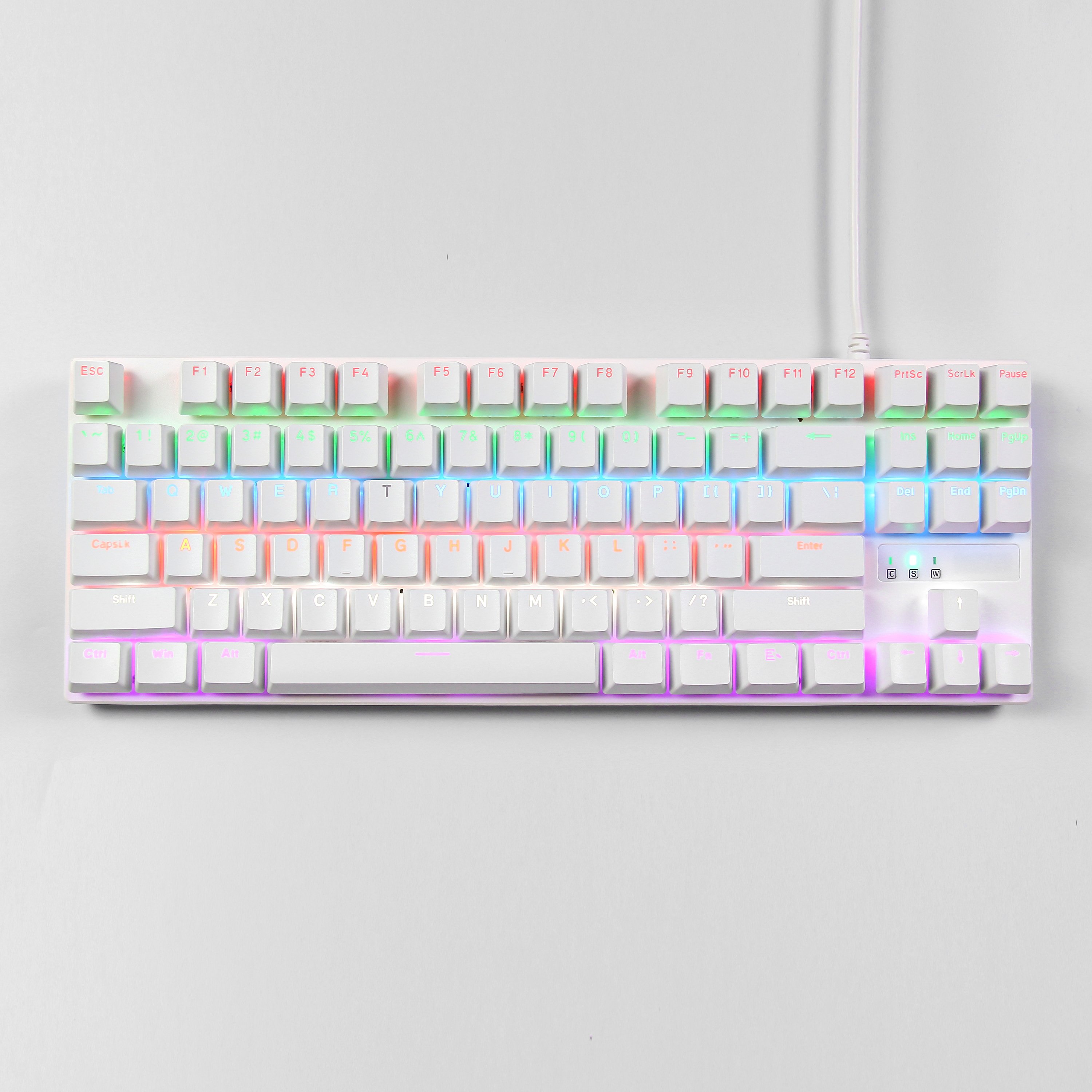75% Mechanical Gaming Keyboard Blue Switch LED Backlit Keyboard 87 Keys TKL Wired Computer Keyboard for Windows Laptop PC Gamer