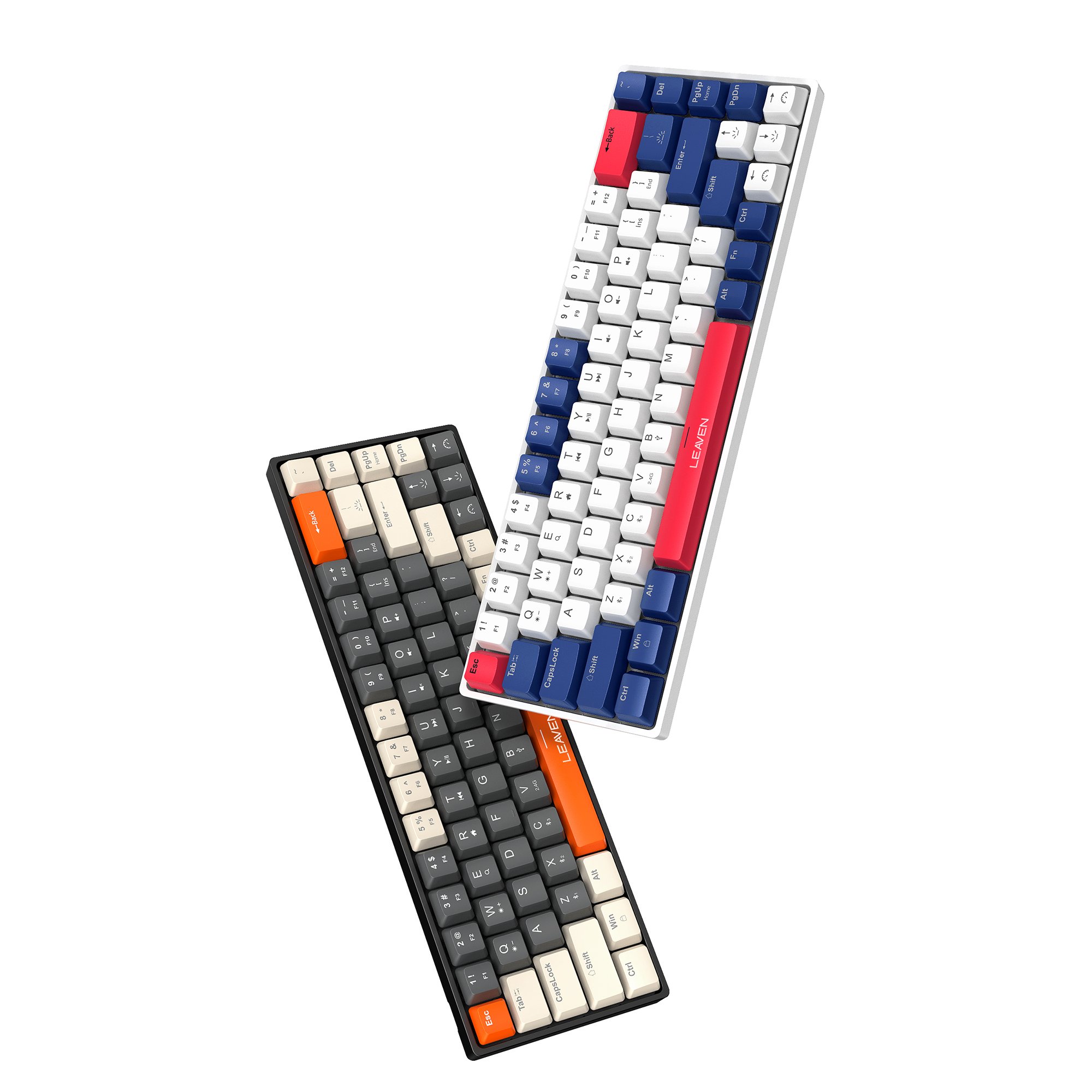 Leaven H68 Three Mode Wired Wireless Bluetooth Mechanical Keyboard Rgb Hot Swap 68 Keys Keyboard