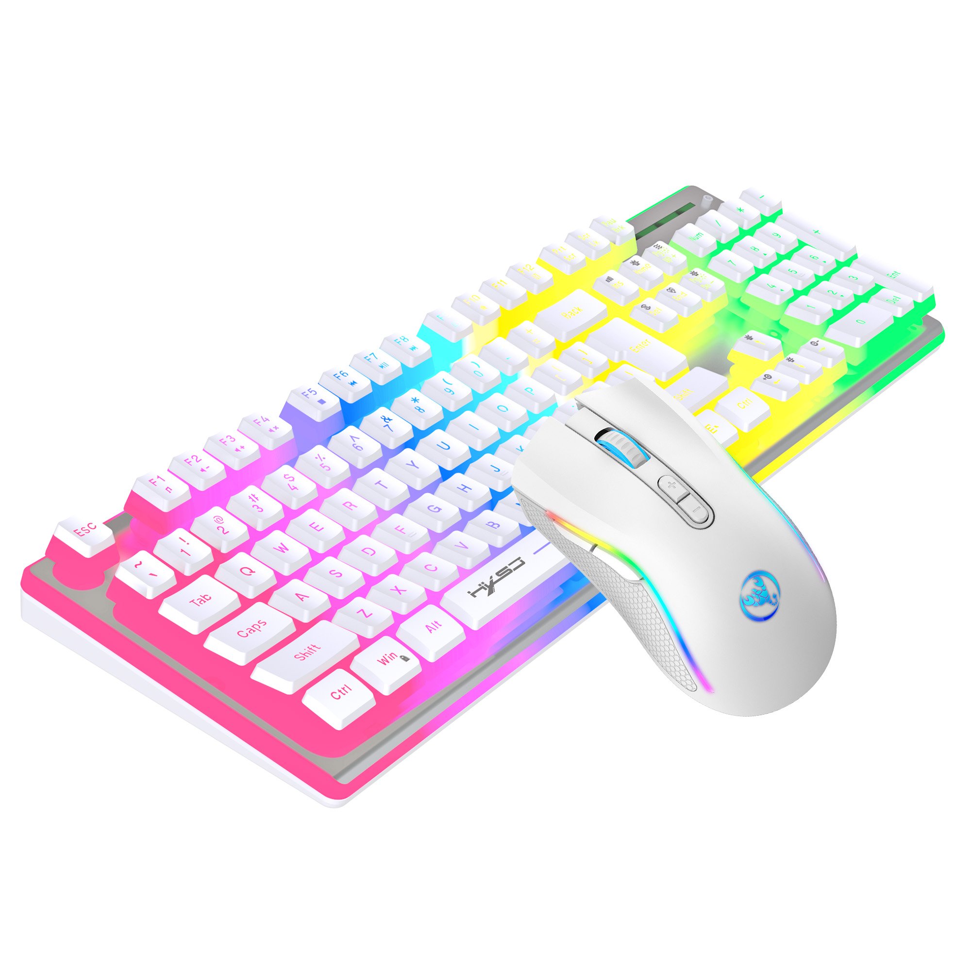 2025 New arrival HXSJ L96 104 keys 2.4G wireless pc keyboard mechanical feeling gaming keyboard and mouse combos for laptop game
