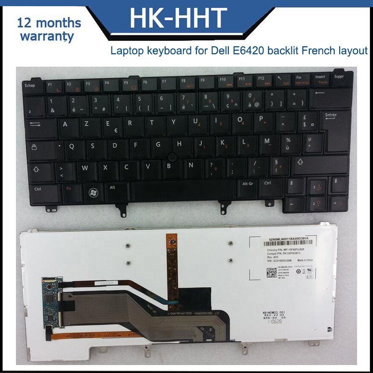 HK-HHT Language optional notebook keyboard for Dell E6420 FR keyboard laptop internal keyboard with pointer without backlight