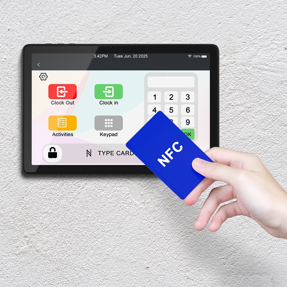 10.1 Inch NFC Access Attendance Punch Card Machine Security Kiosk Smart Tablet for School Hotel Office Building
