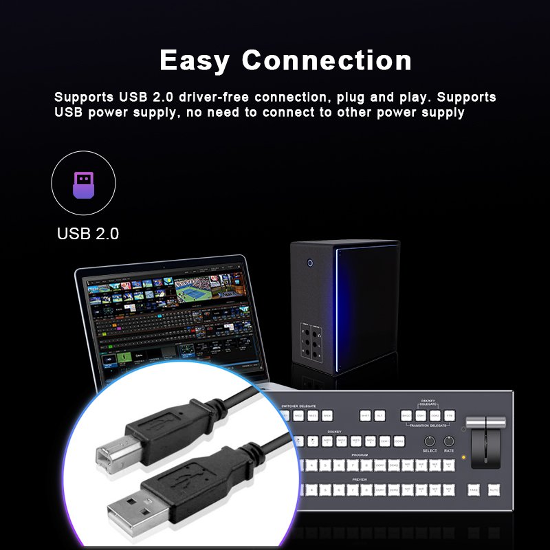 KATOV Professional 14 Channel Keyboard Controller Video Switch Mixer Panel Live Broadcast Video Switcher for TriCaster Switcher