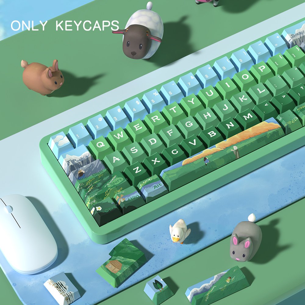 138/158 keys Heidi Keycaps Cherry profile PBT 5-side dye sub keycap with extra keys nice box gift for mechanical keyboards