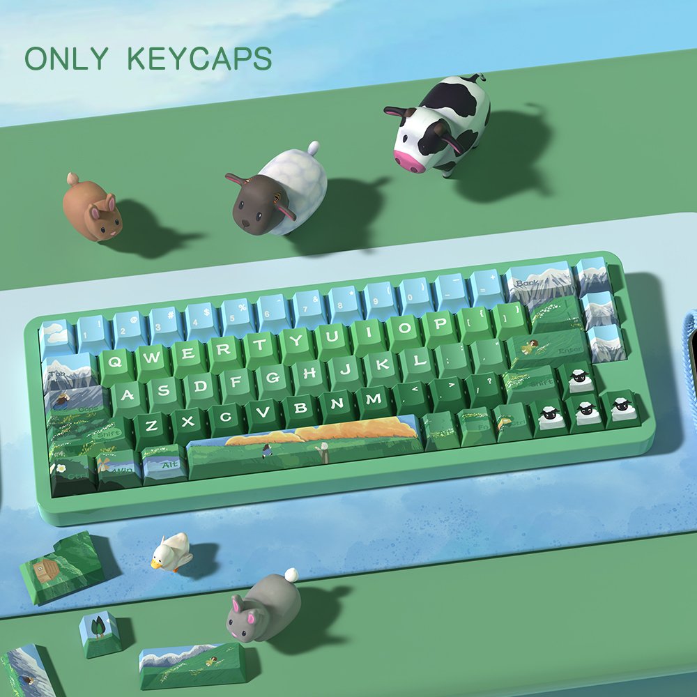 138/158 keys Heidi Keycaps Cherry profile PBT 5-side dye sub keycap with extra keys nice box gift for mechanical keyboards